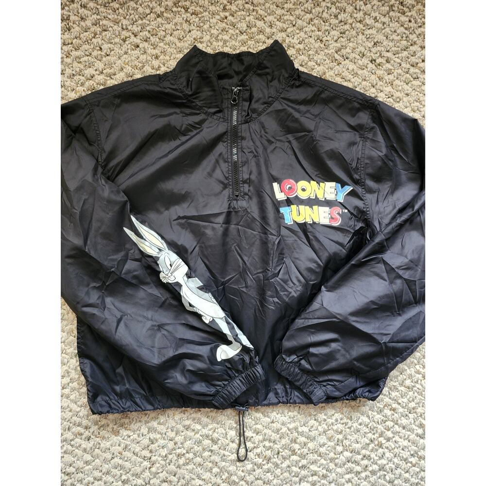 Looney‎ Tunes Large 1/4 Zip Lighweight Pullover W/ Adjustable Waist Cartoons Y2K